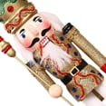 thumbnail image 4 of Escultura de soldado Cascanueces navideño, muñeca artesanal, decoración para mueble de TV, regalos Oro, 4 of 9