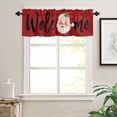 thumbnail image 7 of Red Santa Claus Kitchen Curtains and Valances Set, Christmas Welcome Linen Rod Pocket Window Valance 18 Inch Window Curtain Panels for Living Room Bedroom Laundry, 27.5x36in, 3 Pieces, 7 of 7