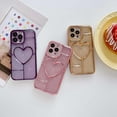 thumbnail image 7 of iPhone 13 Pro Max Case(6.7 inch), 3D Hollow Love Heart Pattern, Luxury Plating with Bling Sparkly Glitter Case,Soft TPU Shockproof Protective Case for 13 Pro Max for Women Girls（Gold）, 7 of 7