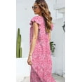 thumbnail image 3 of Fantaslook Dresses for Women Summer Casual Boho Dress Floral Print Ruffle Sleeve Midi Beach Dresses, 3 of 7