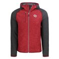 thumbnail image 2 of Men's Cutter & Buck  Heather Crimson/Heather Charcoal Oklahoma Sooners Vault Mainsail Full-Zip Raglan Hooded Jacket, 2 of 3