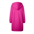 thumbnail image 3 of WEAIXIMIUNG Chandails en Molleton pour Enseignants Grande Taille Femmes Automne Hiver Mode Décontractée Couleur Unie à Capuche avec Cordon de Serrage Poches Zippées Long Manteau, 3 of 5