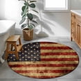 thumbnail image 3 of Round Rugs 3Ft, American Flag Round Area Rug Washable Indoor Throw Carpet, Farmhouse Vintage Retro Red Blue Small Non Slip Circle Rug for Bedroom Living Room Home Decor Aesthetic, 3 of 8