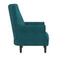 thumbnail image 4 of Carlson Teal Velvet Club Channel Tufted Back Accent Chair, 4 of 7