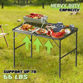 thumbnail image 6 of Magshion Folding Portable Grill Table Card Table, Collapsible Grill Stand Camping Table with Adjustable Height for Outdoor Cooking BBQ Beach Picnic, Black, 6 of 10
