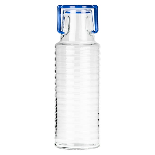 Botella De Vidrio De 1.1 Lt. Con Tapa Azul Borgonovo Argo