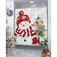 thumbnail image 4 of Christmas Red Snowman Bathroom Shower Curtains with Hooks, Winter Snowflakes Xmas Tree Berry Waterproof Fabric Washable Shower Curtain for Home Hotel Bathtub Decor 72x72 Inches, 4 of 7