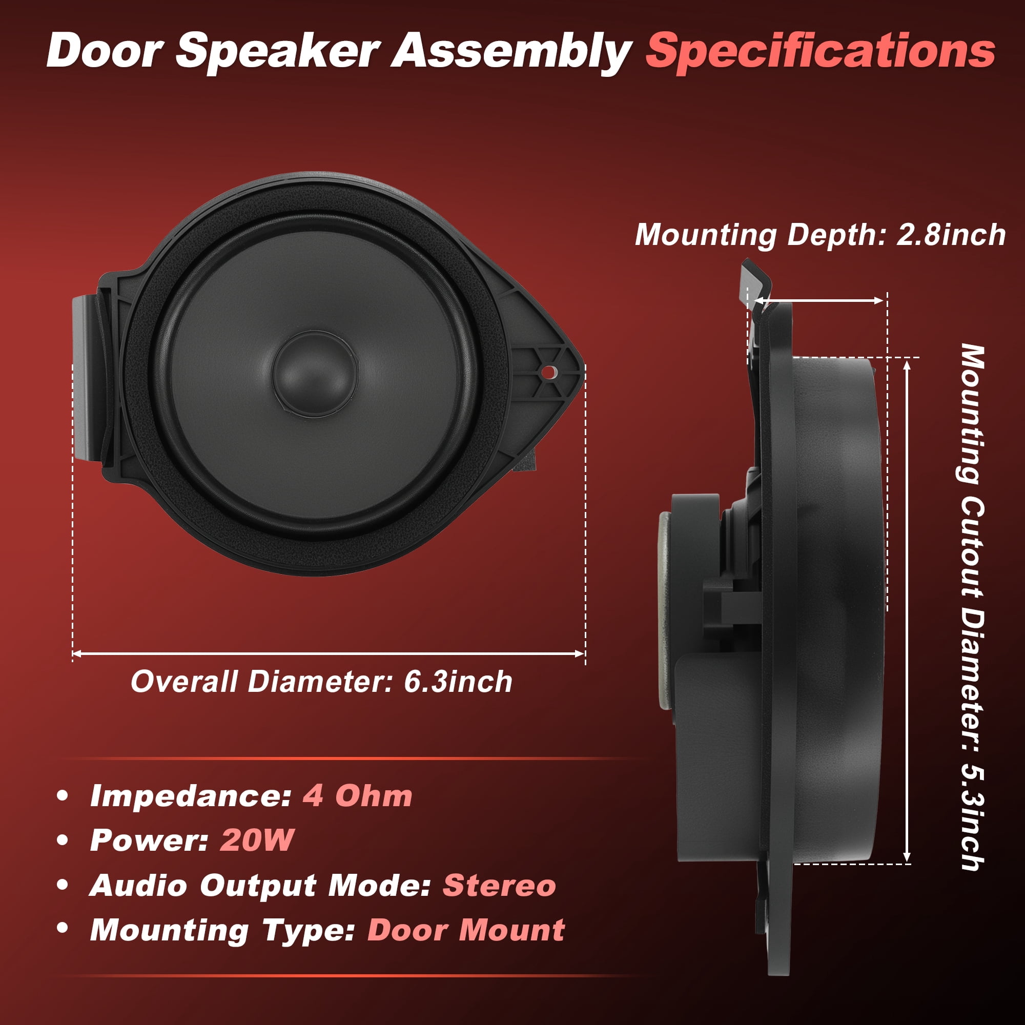 Unique Bargains 25852236 Front Door Speaker Assembly for Chevrolet Silverado