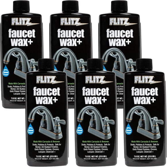 Limpiador y Pulidor de Grifos Flitz Faucet Wax Plus 225 mL Paquete de 6