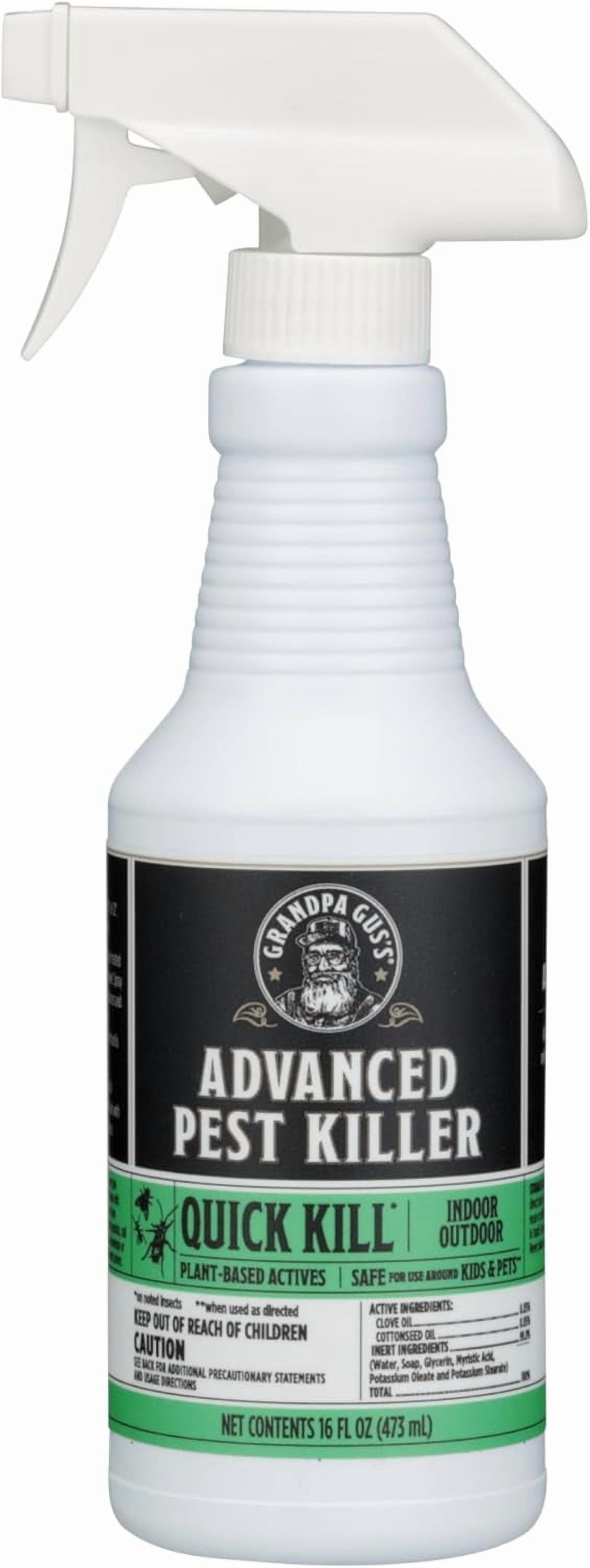 Grandpa Gus's Natural Pest Killer Spray, Ready-to-Use Indoor and Outdoor Insect Control, Kills Ants, Roaches, Spiders, Fleas, Ticks, Hornets, Wasps and More, Safe for Kids and Pets, 16 fl oz