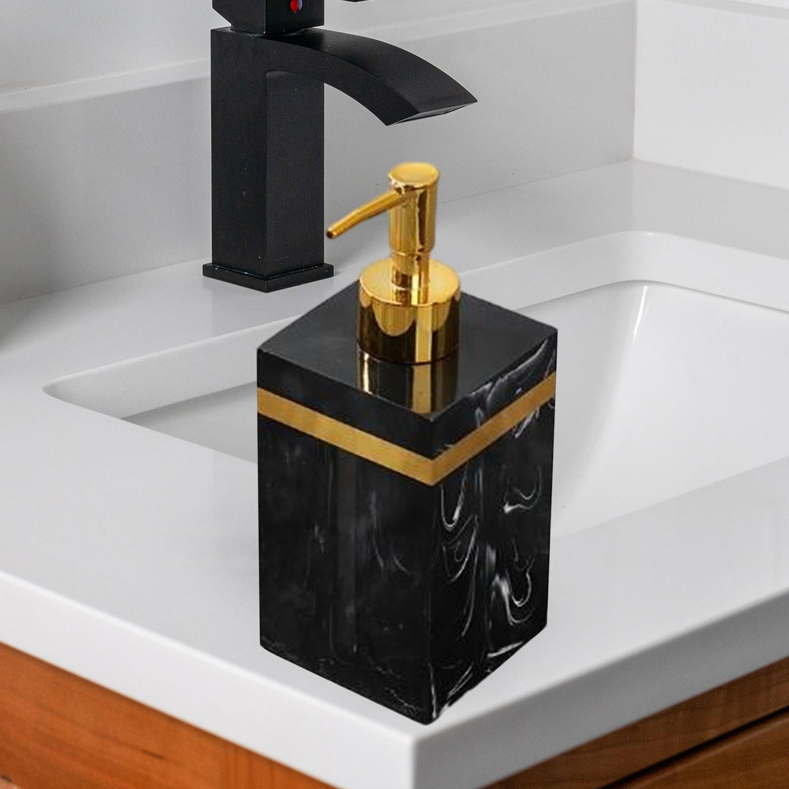 Tongina Marble Texture Soap Dispenser Lotion Dispenser Bottle Durable Stylish Leakproof Pump Soap Container for Kitchen Countertop 500ml Black