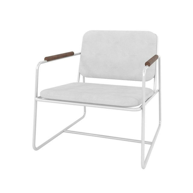 Manhattan Comfort Whythe PU Leather Low Accent Chair 2.0 in White