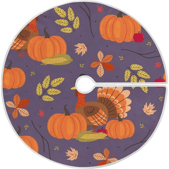 SKYSONIC Thanksgiving Christmas Tree Skirt Thanksgiving Tree Skirt for Holiday Party Home Christmas Day Ornaments 36"
