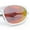 White - Orange Mirror, variant on Y2K Oval Wrap Around Plastic Fancy Metal Arm Sunglasses All Black