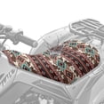 thumbnail image 2 of Renewold All-Weather ATV Seat Cover 25x10 Inch, Waterproof Heavy Duty 4 Wheeler Seat Cover ATV Accessories Decor for Yamaha Raptor 700, Polaris Sportsman 450/750, American Tribal Brown Cow Print Red, 2 of 7