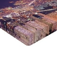 thumbnail image 2 of Ambesonne Urban Fitted Sheet, Skyline of Busan Korea, Queen Size, Purple Violet, 2 of 3
