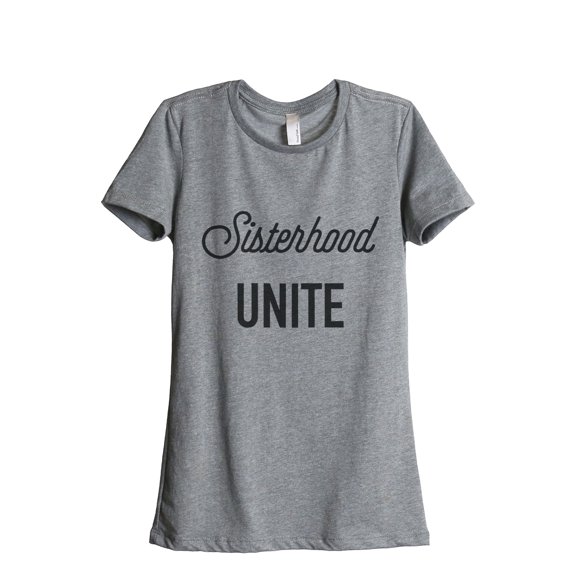 Thread Tank Sisterhood Unite Women's Relaxed Crewneck T-Shirt Tee Heather Grey Small