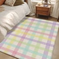 thumbnail image 4 of Area Rugs 2.7'x5', Green Beige Plaid Carpet for Living Room Bedroom Dining Room, Farmhouse Art Checkered Rustic Throw Kitchen Rugs Non Slip Washable Rectangle Indoor Outdoor Rugs, 4 of 8
