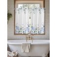 thumbnail image 7 of Kitchen Curtains 45 Inches length, Eucalyptus Flower Window Treatment Curtain Drapes, Sage Green Leaf Blue Floral Watercolor Lightweight Window Panels for Living Room Bedroom, 52"x45", 2 Panels, 7 of 7