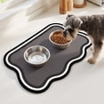 thumbnail image 4 of Pet Feeding Mat 23.6"x15.7", Quick Dry & Absorbent Pet Mat for Water Bowl, Anti Scratch Cat Mats for Feeding Stations, Large Cat Dog Food Bowl Mat for Indoor & Outdoor Use (Black), 4 of 7
