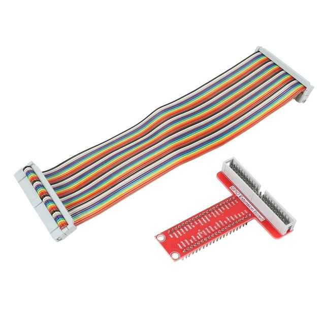 4X RPi GPIO Breakout Expansion Board + Ribbon Cable + Assembled T Type GPIO Adapter 20cm FC40 40Pin Flat Ribbon Cable