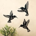 thumbnail image 2 of Colibri mural Art Deco conjunto de Tres Piezas, metal Colibri Decoración pendiente en baño Dormitorio Salón Cocina balcón - Arte escultura de pared, regalos de mano para papá, Madre y Amigos (Negro) TUNC Sencillez, 2 of 5