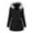 Black, variant on APEXFWDT Women’s Fleece-Lined Parka with Hood Mid Length Cozy and Warm Winter Coat with Drawstring Waist for Cold Weather & Daily Wear,XL,Army Green