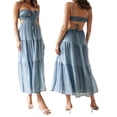 thumbnail image 4 of Vestido Vestido ajustado para mujer Sin espalda Vestido elegante para mujer Traje de vacaciones (Azul claro M) Ygjytge Azul claro T M para Mujer, 4 of 8