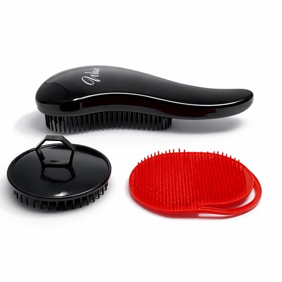 G.B.S Wave Detangling Hair Brush Set, Women, Men Unisex  Great for All Hair types Wet or Dry - Travel Pack of 3