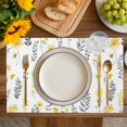 thumbnail image 4 of Yellow Spring Floral Placemats Set of 6, Flowers Botanical Elegant Pastoral Placemats for Dining Table, Place Mats for Kitchen Tabletop, Waterproof Wipeable Dining Table Mats Set, 4 of 9