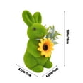 thumbnail image 3 of Adorno de conejo de Pascua, escultura de conejo artificial de pie con musgo verde, decoración de jardín, regalos de fiesta, decoración de mesa y hogar, adornos de conejo de PVC., 3 of 9