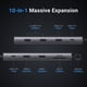 thumbnail image 4 of Adaptador HDMI 8K 4K UGREEN Dual HDMI USB-C HUB 10 en 1 con RJ45 USB3.0 PD 100W Dock para MacBook Pro Air Laptop USB HUB, 4 of 5