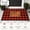 Orange & Black, variant on Coffee and White Plaid Rug, 4' x 6' Outdoor Porch Door Mat, Washable Cotton Woven Farmhouse Area Rug, Entryway Layered Door Mats Carpet, Easter Decor