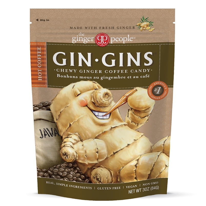 Gin Gins, Hot Coffee Chewy Ginger Candy, 3 Oz