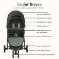 thumbnail image 2 of Evolur Breeze Lightweight Stroller Adjustable Backrest/Canopy, Storage Basket, Green, 2 of 11