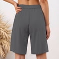 thumbnail image 4 of JIAYUE Women's Shorts Casual Summer Dressy Elastic High Waisted Loose Knee-Length Solid Color Beach With Pockets Stylish Female Bottoms, 4 of 5