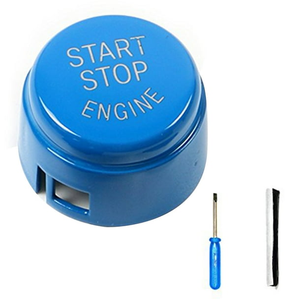 Riwesomey Cubierta de reemplazo de botón de interruptor de parada de arranque de motor de coche ABS de alta para E60 E70 E71 E90 E92 gran Vehículos, repuestos y accesorios Mis azul Tipo 3