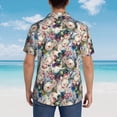thumbnail image 6 of Xecao Colorful Flowers print Hawaiian shirt - a stylish short-sleeve button-down for men, perfect for casual beach and tropical outings., 6 of 9