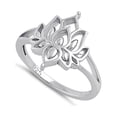 thumbnail image 1 of Cocktail Flower Simplistic Design 925 Silver Platinum Plated Women Ring Jewelry, 1 of 2