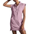 thumbnail image 2 of Jzuxvd Womens Summer Half Zip Sweatshirt Dresses V Neck Collared Sleeveless Workout Tunic Mini Dress Light pink S, 2 of 8