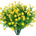 thumbnail image 1 of Ramo de flores artificiales de eucalipto oso de fresa 4 piezas resistentes a Los rayos UV amarillo, 1 of 4