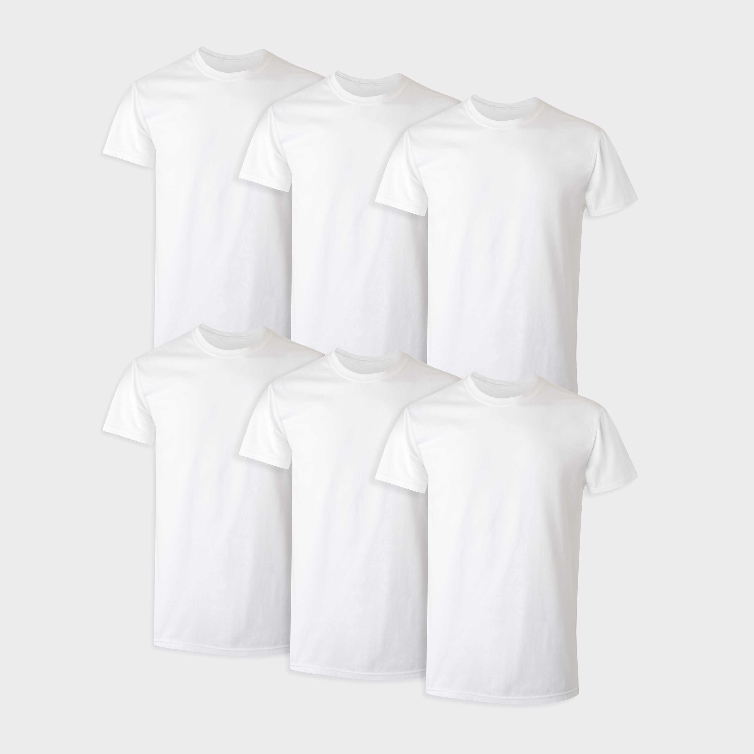 Hanes Men's Value Pack White Crew T-Shirt Undershirts, 6 Pack photo 1