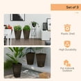 thumbnail image 6 of Outsunny Set of 3 Tall Outdoor Planters w/ Drainage Holes, Brown, 6 of 10