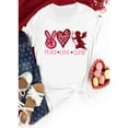 thumbnail image 3 of Camiseta informal de cuello redondo para mujer con diseño de "Flecha de Cupido" y "Amor y Paz". Tejido de algodón suave, elástico y lavable a máquina. Ideal para San Valentín y para cualquier temporad, 3 of 8