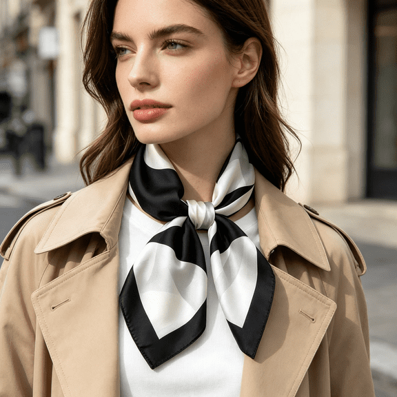 TELOLY Satin Scarves for Women 27.5 × 27.5 Inches Medium Square Elegant Silk Feeling Head Scarf Scarf