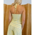 thumbnail image 4 of EASYBRAUS Women Stripe Halter Top Wide Leg Pants Set Summer Casual Outfit, 4 of 7