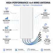 Outdoor Directional 4x4 Mimo TV Antenna Set with 4000 Yards Reception Range, Ports