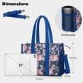 thumbnail image 5 of Teacher Tote Bag,Pioneer Flower Floral Print Pattern Teacher Utility Tote Bag,Large Work Tote Bags for Women with Multiple Pockets,Top Zipper Closure,13.8x10.6x6.7 Inch, 5 of 5