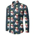 thumbnail image 3 of Mens Christmas Long Sleeve Button Down Shirt Casual Slim Fit Dress Shirts, 3 of 4