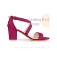 thumbnail image 3 of BLISSFUL STEP Women's Crisscross Strap Open Toe Block Heels Sandals, 3 of 5